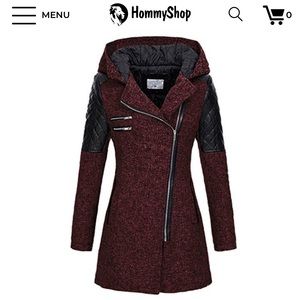 Women’s coat with black and zipper detailing. NWT